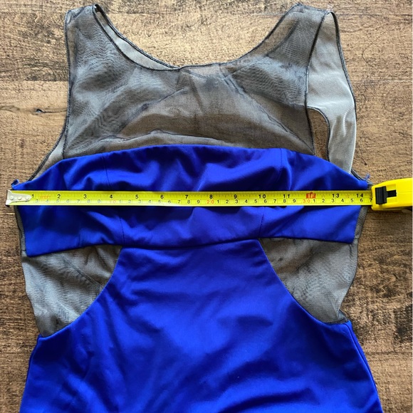 BCBG blue cut-out mesh dress - Picture 3 of 4